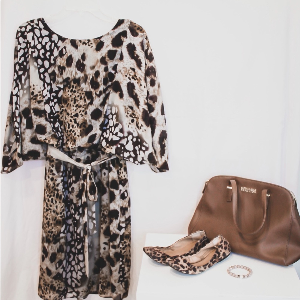 Leopard Print Dress- Size L